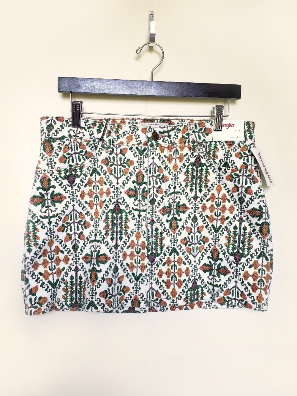 Wrangler NWT Floral Western Boho Denim Mini Skirt Size 10